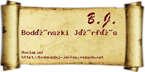 Bodánszki Járfás névjegykártya